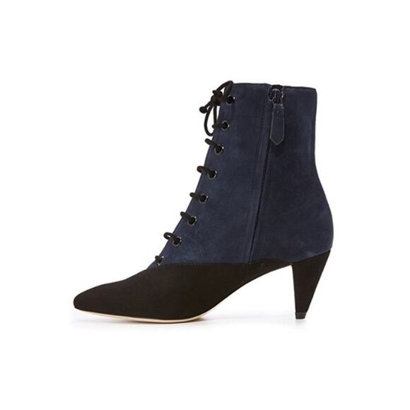 Tory Burch Embroidered Kitten Heel Suede Bootie - Picture 7 of 7